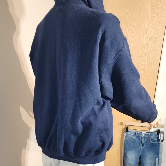 Blue Collegiate Pullover Hoodie Sweatshirt - Picture 5 of 6